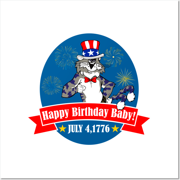 F-14 Tomcat - Happy Birthday Baby - July 4, 1776 - Clean Style Wall Art by TomcatGypsy